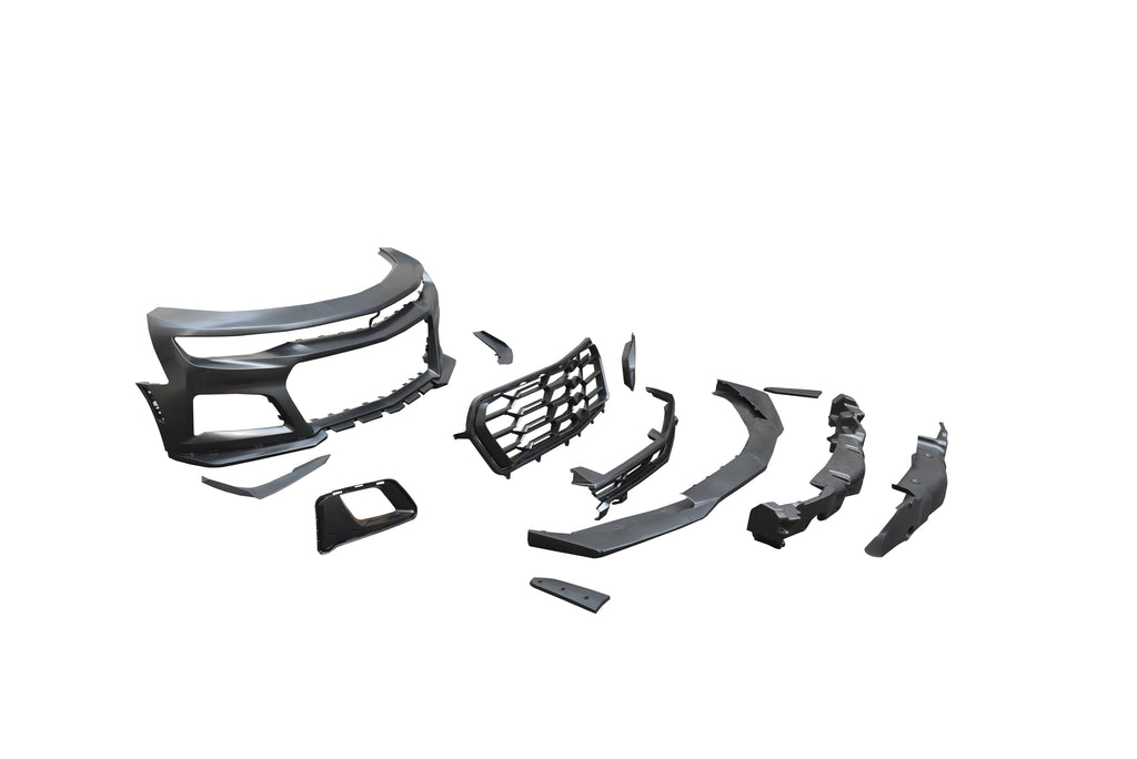 2016-2018 Chevy Camaro ZL1 1LE Track Package Front Bumper Conversion 11pcs Full Kit Flat BLK
